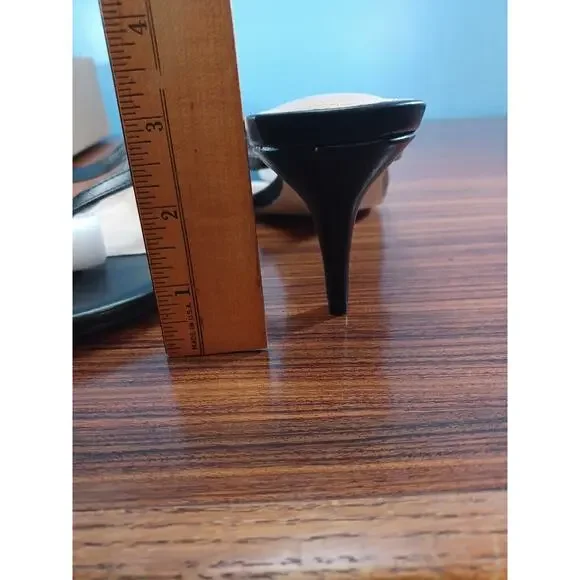 Coutgo Heeled Sandal Strappy Round Toe Flip Flops Fashion Thong Stiletto Size9.5 - Picture 8 of 9